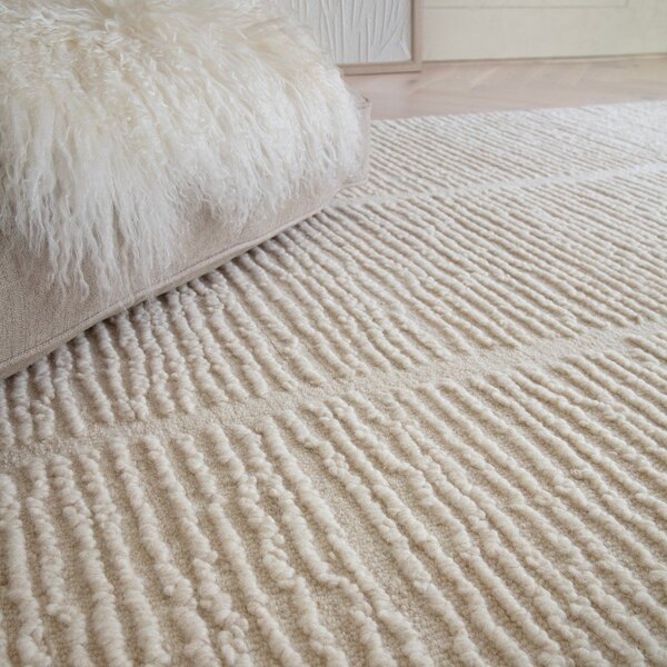 Ръчно изработен вълнен килим в цвят слонова кост 120x170 cm Zennith Column – Asiatic Carpets
