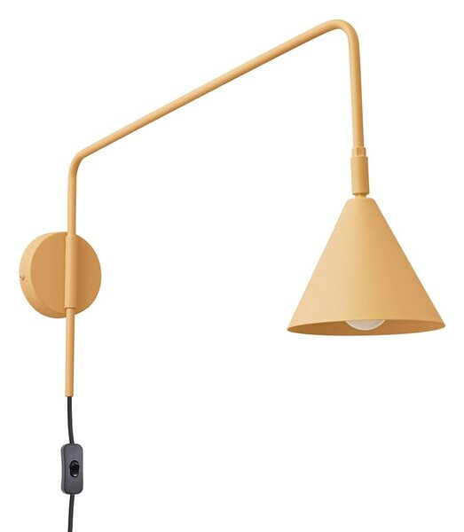 Жълта стенна лампа за контакт ø 14 cm Zylo – Sollux