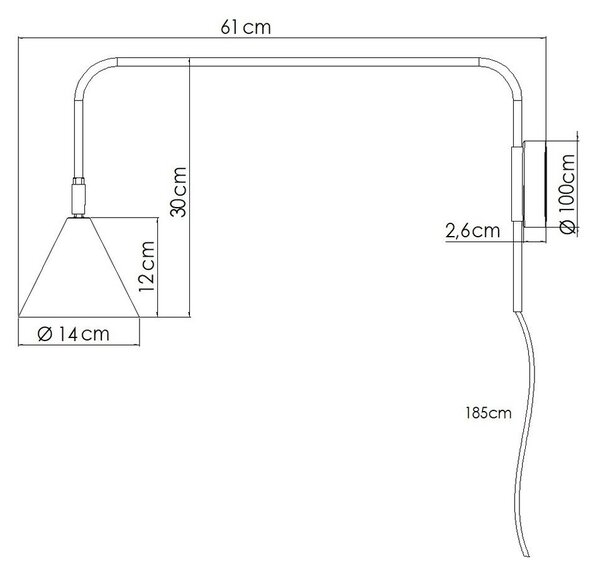 Кремава стенна лампа за контакт ø 14 cm Zylo – Sollux
