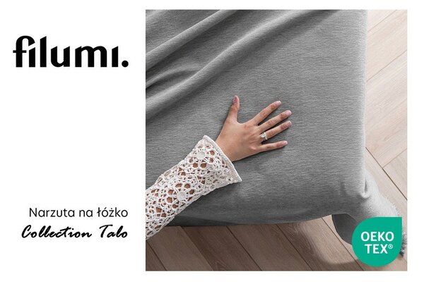 Сиво покривало за легло от шенил 220x240 cm Talo – Filumi