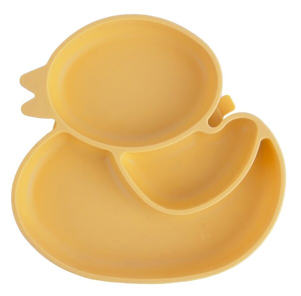 Жълта силиконова детска чиния 19x19,5 cm Chicken – Orion