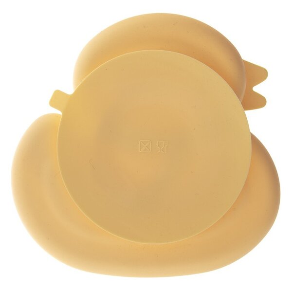 Жълта силиконова детска чиния 19x19,5 cm Chicken – Orion