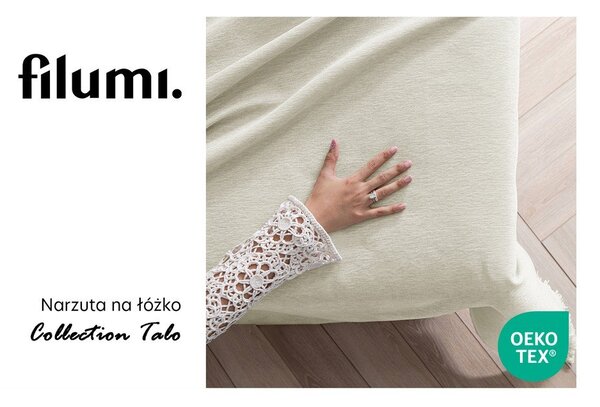 Кремаво покривало за легло от шенил 220x240 cm Talo – Filumi