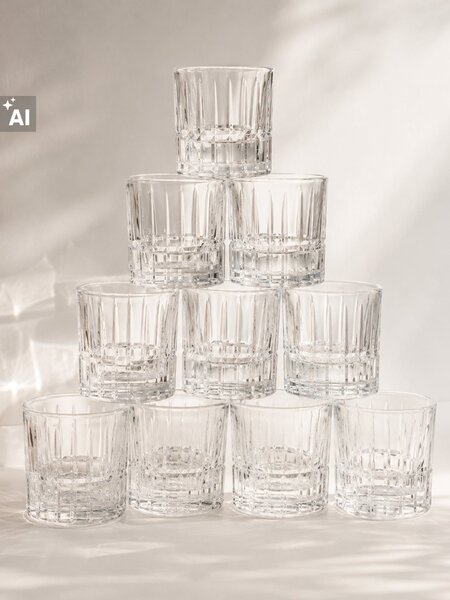 Sinsay - Чаши с релефен мотив 4 pack - clear