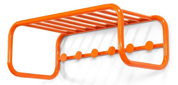 Оранжева метална стенна закачалка с рафт 72 cm Retro – Spinder Design