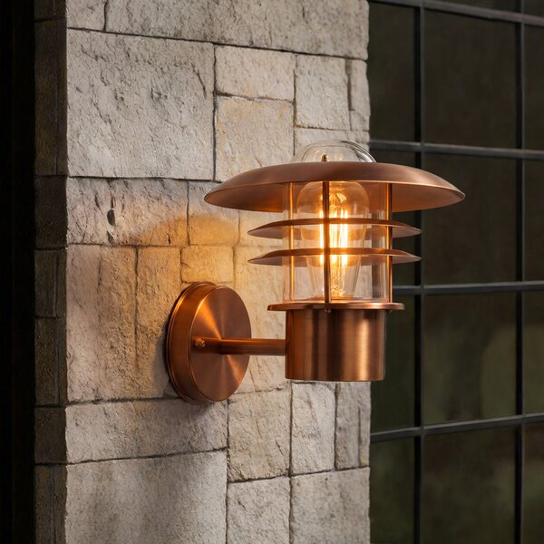 Винтидж външна стенна лампа медна IP44 - Prato