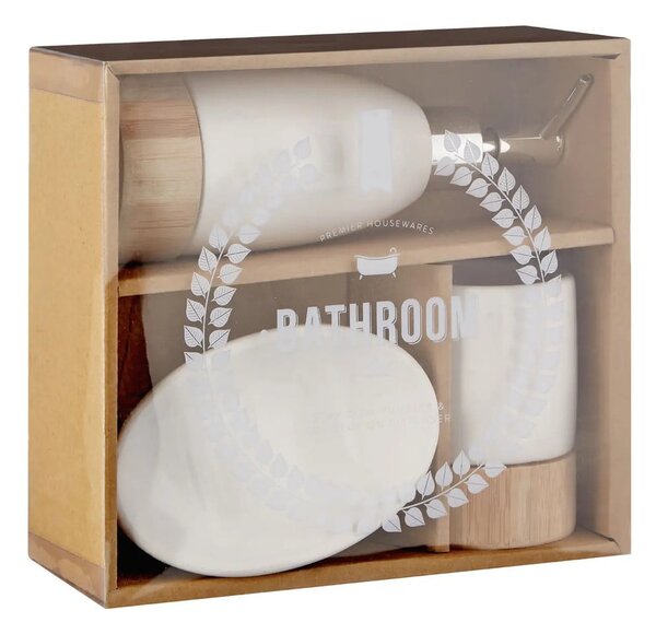 Комплект аксесоари за баня от бял камък Earth - Premier Housewares