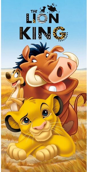 Синя-кафява памучна детска кърпа 70x140 cm Lion King – Jerry Fabrics