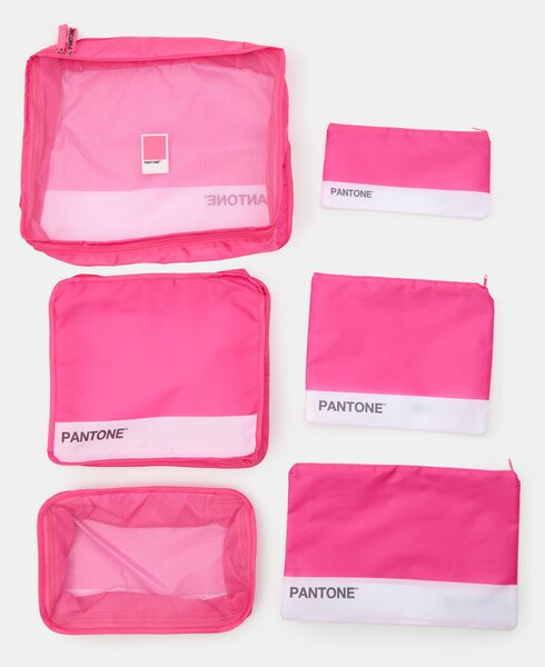 Sinsay - Комплект пътнически органайзери Pantone 9 pack - яркорозово