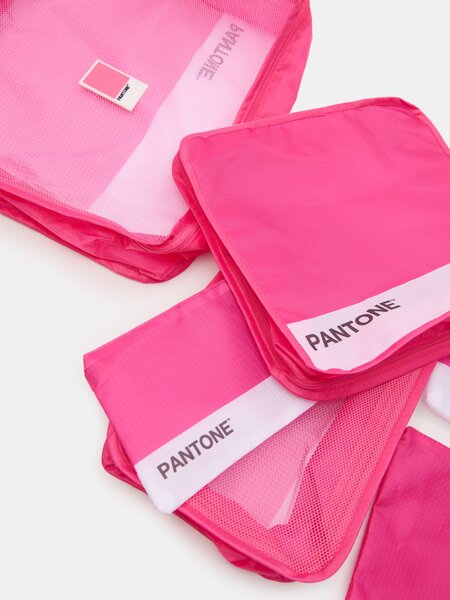 Sinsay - Комплект пътнически органайзери Pantone 9 pack - яркорозово