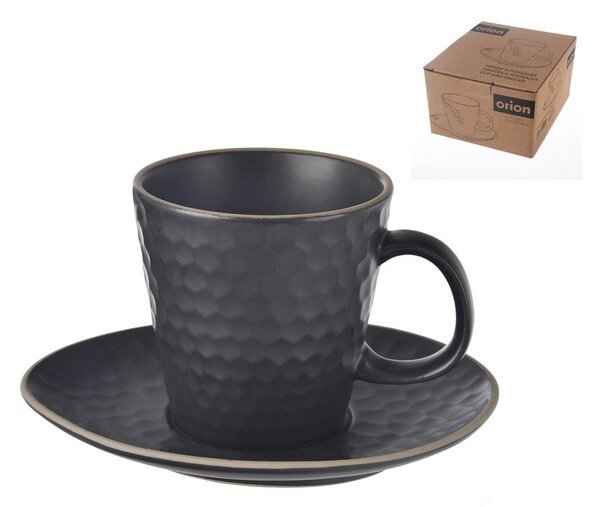 Черна керамична чаша за капучино 250 ml Tea Time – Orion