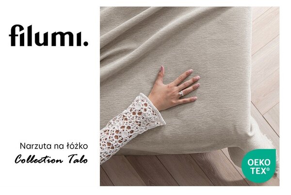 Бежово покривало за легло от шенил 220x240 cm Talo – Filumi