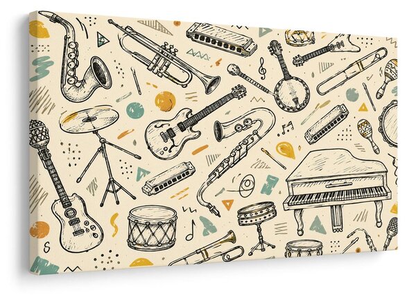 Картина на платно – Музикални инструменти в хармония