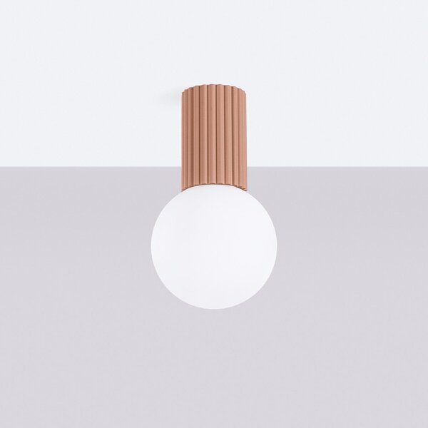 Светлокафяво осветително тяло за таван със стъклен абажур ø 12 cm Orbital – Sollux