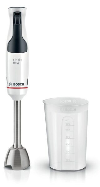 Пасатор Bosch MSM4W410, 800W, безстепенен, 0.6 л. обем на каната, 4 остриета, бял