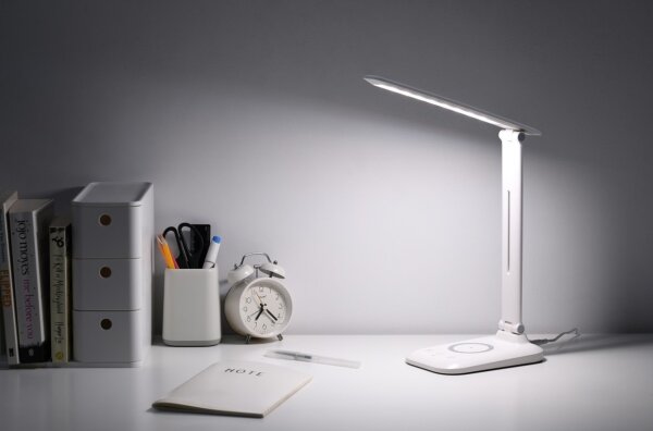 Immax 09107L - LED димируема настолна лампа с безжично зареждане QI LUMI LED/7W/230V бяла