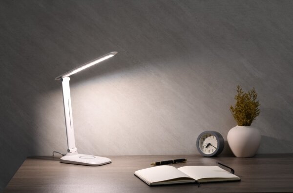 Immax 09107L - LED димируема настолна лампа с безжично зареждане QI LUMI LED/7W/230V бяла