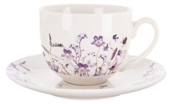 Бяла/лилава порцеланова чаша 280 ml Louka – Orion