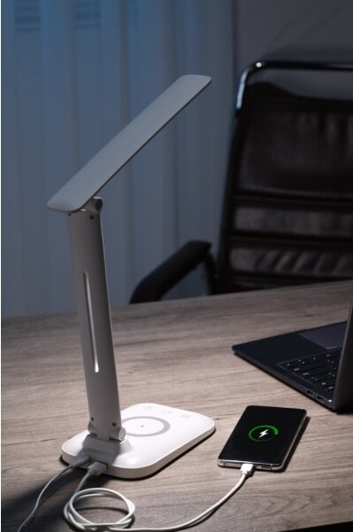 Immax 09107L - LED димируема настолна лампа с безжично зареждане QI LUMI LED/7W/230V бяла