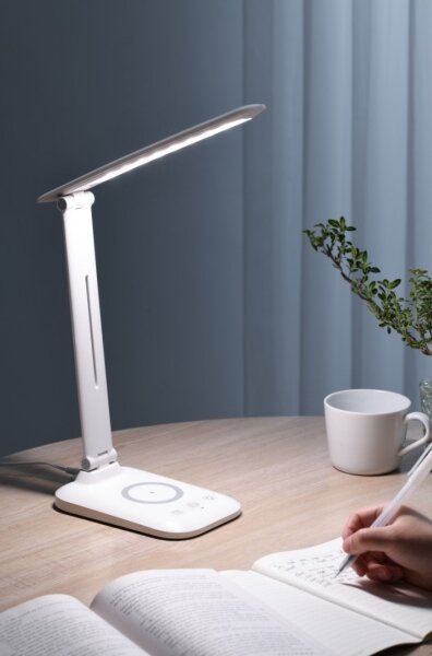 Immax 09107L - LED димируема настолна лампа с безжично зареждане QI LUMI LED/7W/230V бяла