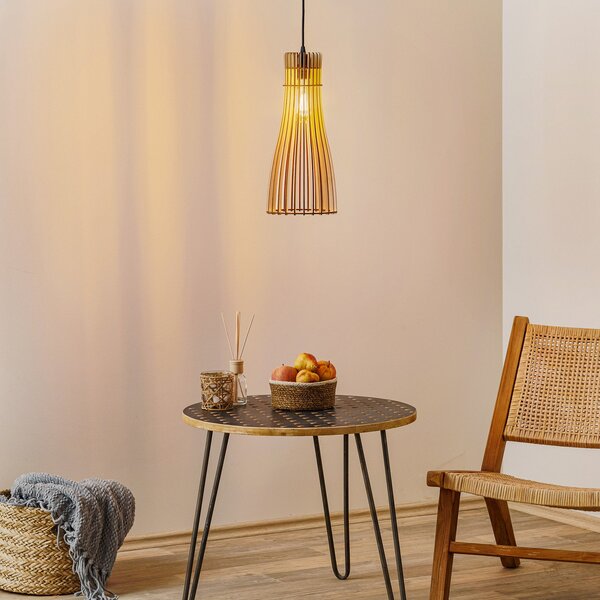 TEMAR LIGHTING Висяща лампа Bottle, с един пламък, Затъмняване, Дърво, Дневна/трапезария, Дървесина, Къща в провинцията / Рустик