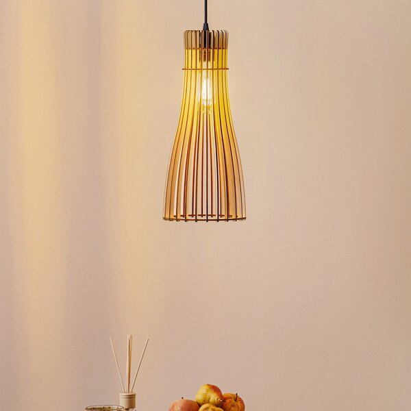 TEMAR LIGHTING Висяща лампа Bottle, с един пламък, Затъмняване, Дърво, Дневна/трапезария, Дървесина, Къща в провинцията / Рустик