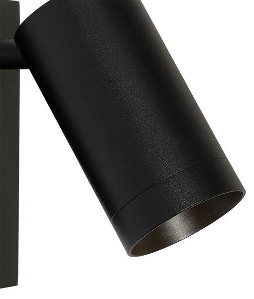 Смарт стенна лампа черна регулируема с превключвател вкл. Wifi GU10 50mm - Jeana Luxe
