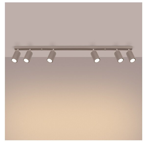 Кафяво-сив метален прожектор 6,5x117 cm Gleam – Sollux