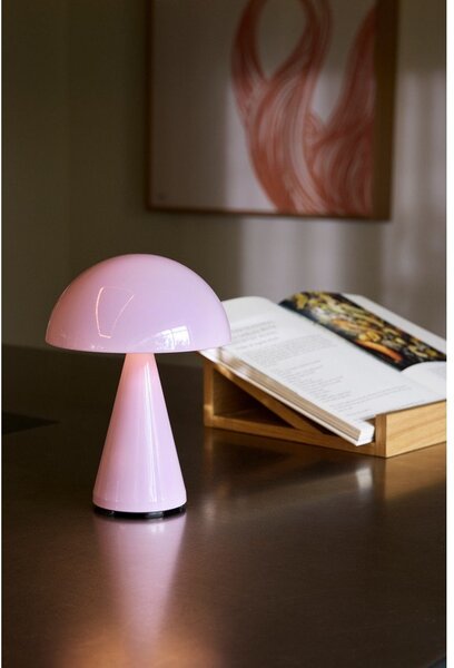 Светлорозова LED затъмняваща се настолна лампа (височина 20 cm) Mush – Hübsch