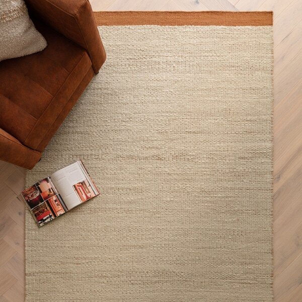 Кремав/теракотен ръчно изработен вълнен килим 120x170 cm Lima Rust – Asiatic Carpets