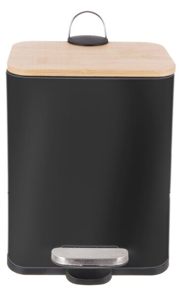 Черно кошче за боклук с педал от неръждаема стомана 5 l Black – Orion