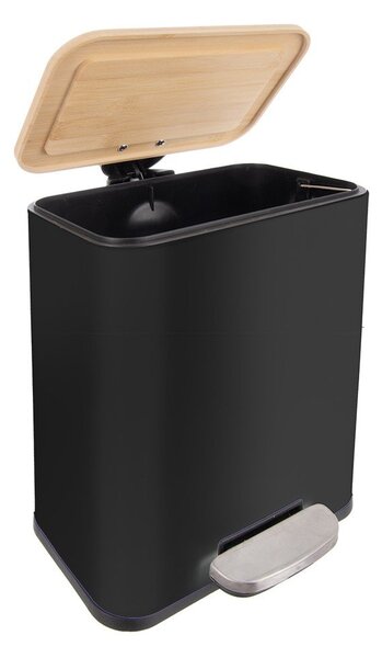 Черно кошче за боклук с педал от неръждаема стомана 5 l Black – Orion