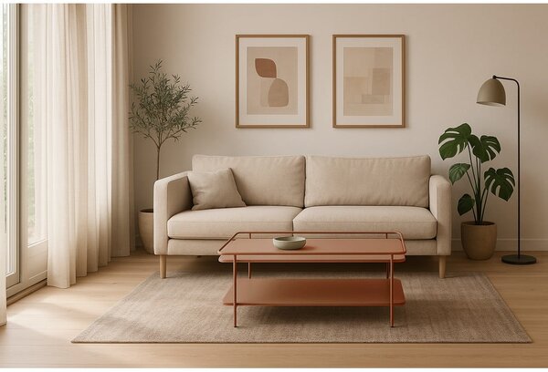 Теракотена метална масичка за кафе 55x110 cm Yuba – Unique Furniture