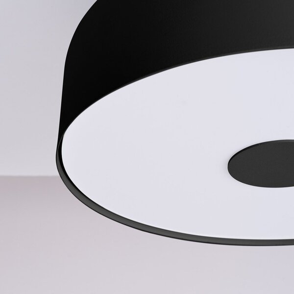 Черно осветително тяло за таван ø 30 cm Blacko – Sollux