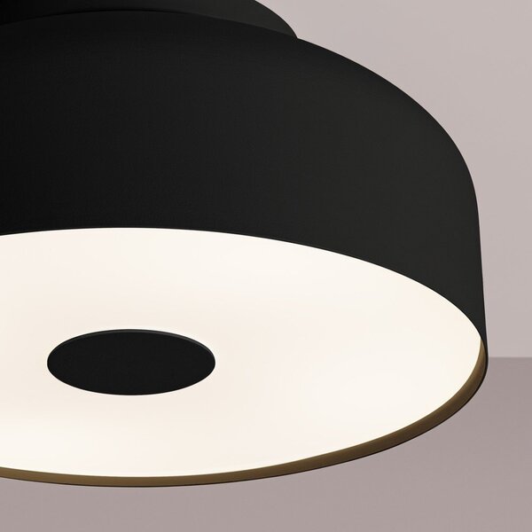 Черно осветително тяло за таван ø 30 cm Blacko – Sollux