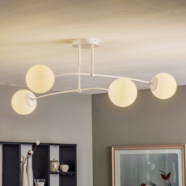 EMIBIG LIGHTING Таванна лампа Pregos 4, четирипламъчна, бяла, Затъмняване, Бял, Коридор, Метал, Модерен