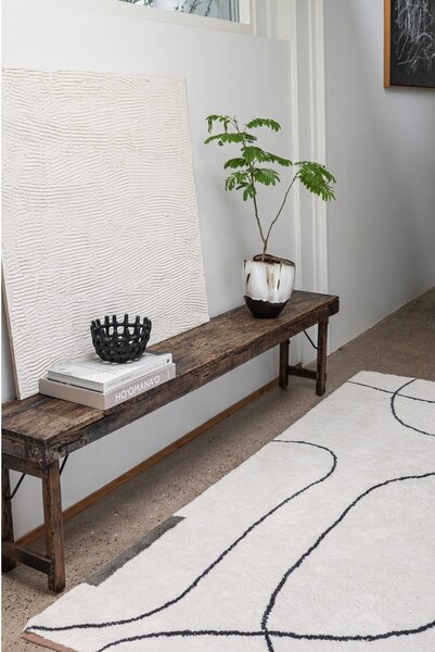 Памучен килим подходящ за пране в цвят слонова кост 140x200 cm Shadow – Mette Ditmer Denmark