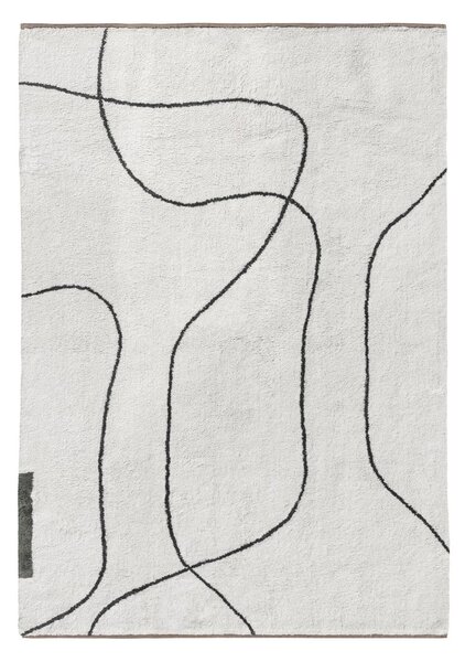 Памучен килим подходящ за пране в цвят слонова кост 140x200 cm Shadow – Mette Ditmer Denmark
