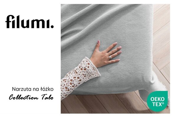 Светлосиво покривало за легло от шенил 220x240 cm Talo – Filumi