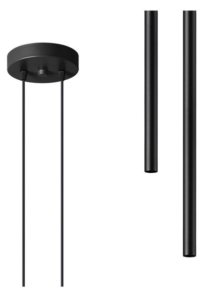 Черно метално висящо осветително тяло ø 15 cm Fideus – Sollux