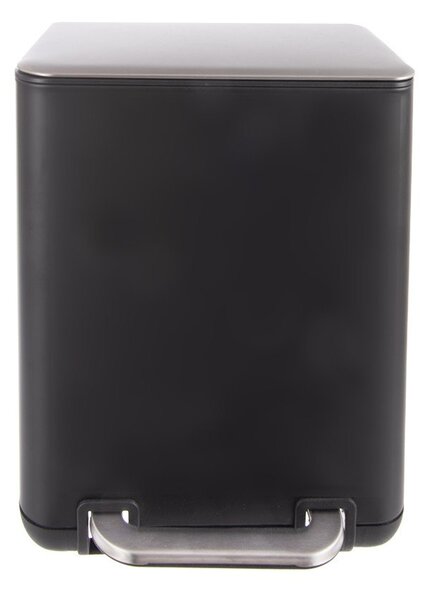 Черно кошче за боклук с педал от неръждаема стомана 6 l Black – Orion