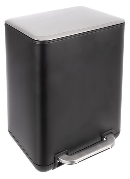 Черно кошче за боклук с педал от неръждаема стомана 6 l Black – Orion