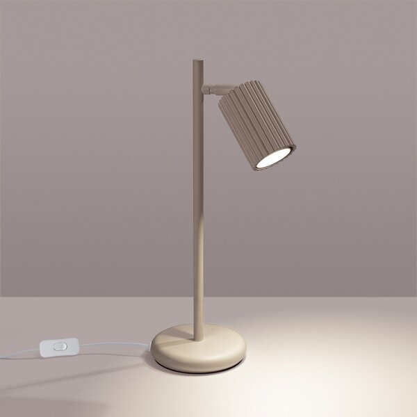 Кафяво-сива метална настолна лампа (височина 43 cm) Gleam – Sollux