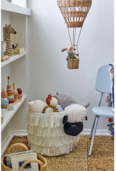 Бяла текстилна детска кошница за играчки 40x25x30 cm Dolly – Bloomingville Mini