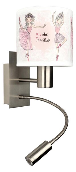 Brilagi - LED Flex. лампа BOBO 1xE27/25W/230V + LED/3W м. хром/бяла/розова/оп