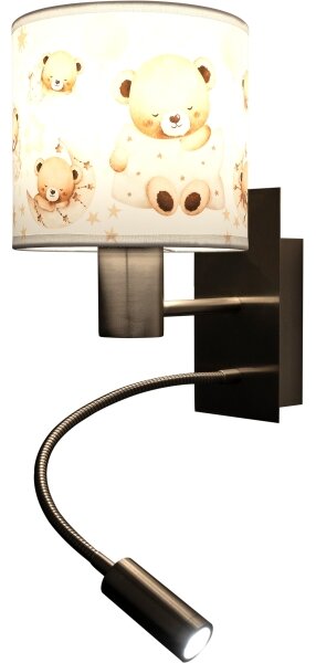 Brilagi - Гъвкава LED лампа BOBO 1xE27/25W/230V + LED/3W m. хром/бяла/меченца