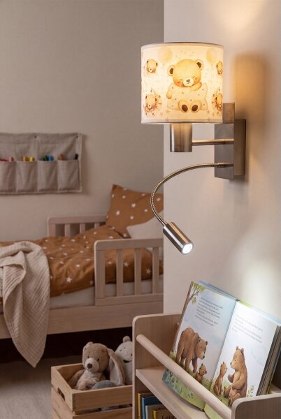 Brilagi - Гъвкава LED лампа BOBO 1xE27/25W/230V + LED/3W m. хром/бяла/меченца