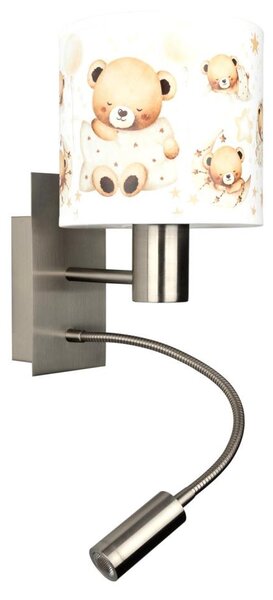 Brilagi - Гъвкава LED лампа BOBO 1xE27/25W/230V + LED/3W m. хром/бяла/меченца