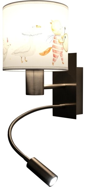 Brilagi - LED Flex. лампа BOBO 1xE27/25W/230V + LED/3W m. хром/бяла/животни