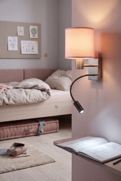 Brilagi - гъвкава LED лампа BOBO 1xE27/25W/230V + LED/3W m. хром/розова
